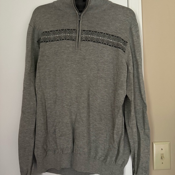 Van Heusen Gray Zip-Up Sweater - Picture 1 of 2